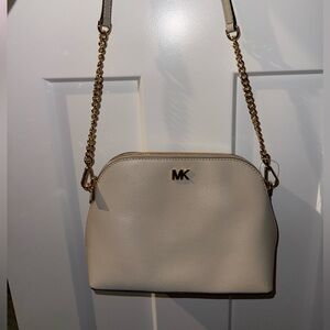 Michael Kors Cream and Gold Crossbody Bag